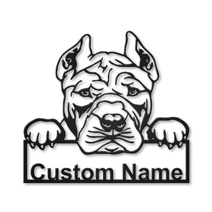 Custom American Bully Dog Metal Sign, Led Lights American Bully Metal Sign, Dog Lover Gift, Dog Wall Sign, Home Decor Sign