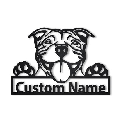 Custom American Pit Bull Dog Metal Sign, Led Lights American Pit Bull Dog Sign, Dog Lover Gift, Dog Wall Sign, Home Decor Sign