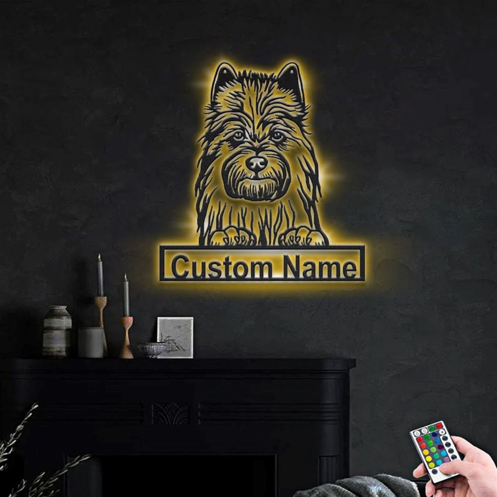 Custom Australian Terrier Dog Metal Sign, Led Lights Australian Terrier Sign, Dog Lover Gift, Dog Wall Sign, Home Decor Sign