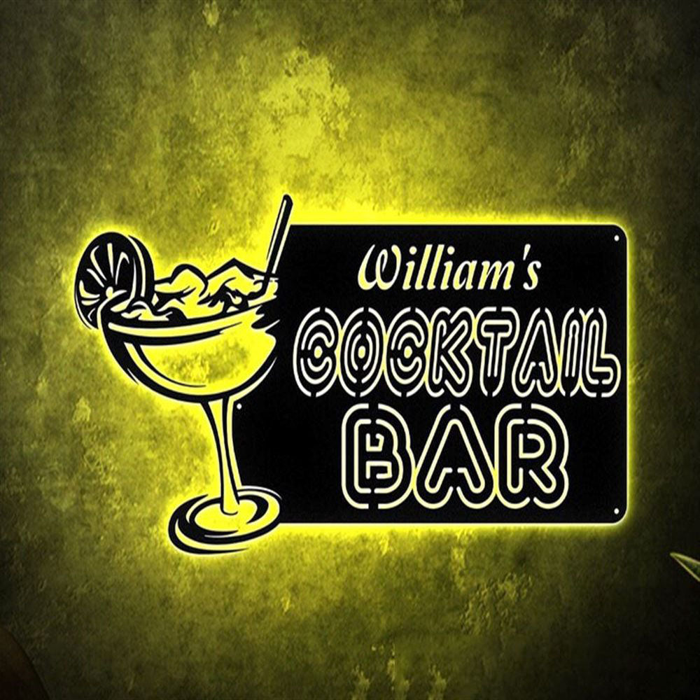 Custom Bar Metal Sign, Cocktail Bar Decor Sign, Light Wall Decor Art, Anniversary Gift, Home Decor Sign, Outdoor Sign, Wall Hanging Art