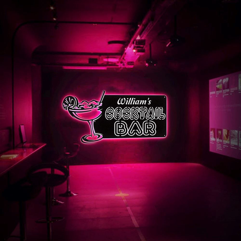 Custom Bar Metal Sign, Cocktail Bar Decor Sign, Light Wall Decor Art, Anniversary Gift, Home Decor Sign, Outdoor Sign, Wall Hanging Art