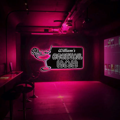 Custom Bar Metal Sign, Cocktail Bar Decor Sign, Light Wall Decor Art, Anniversary Gift, Home Decor Sign, Outdoor Sign, Wall Hanging Art