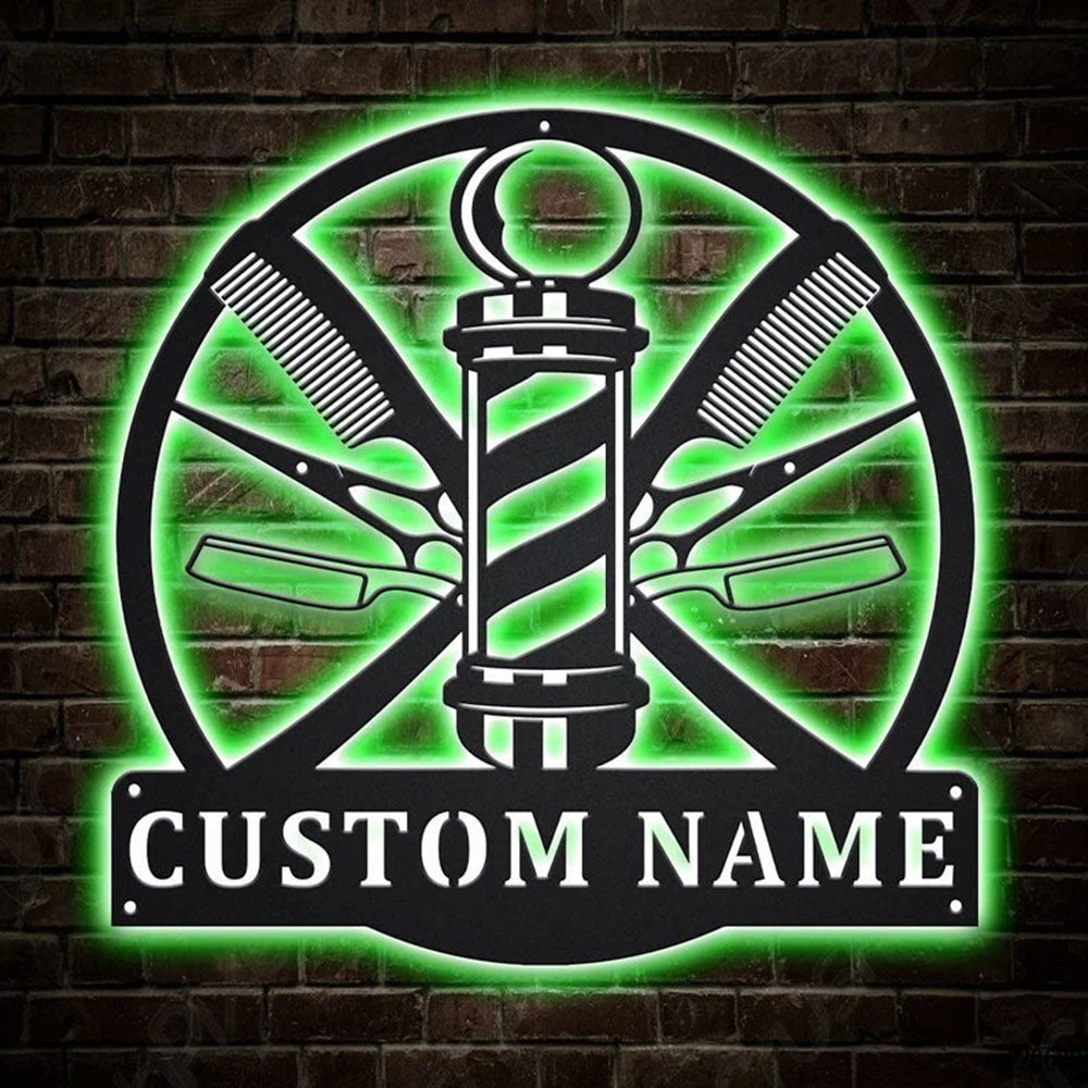 Custom Barber Hair Stylist Metal Sign, Led Lights Barber Hair Stylist Metal Sign, Anniversary Gift, Home Decor Sign, Outdoor Sign, Wall Hanging Art
