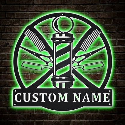 Custom Barber Hair Stylist Metal Sign, Led Lights Barber Hair Stylist Metal Sign, Anniversary Gift, Home Decor Sign, Outdoor Sign, Wall Hanging Art