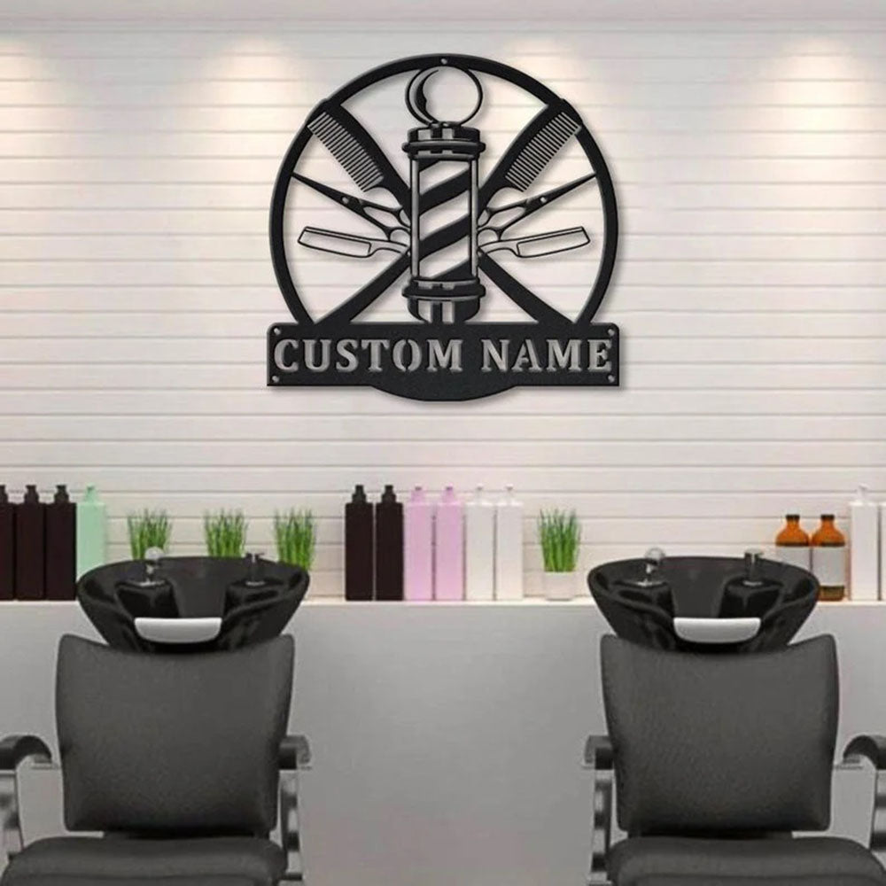 Custom Barber Hair Stylist Metal Sign, Led Lights Barber Hair Stylist Metal Sign, Anniversary Gift, Home Decor Sign, Outdoor Sign, Wall Hanging Art