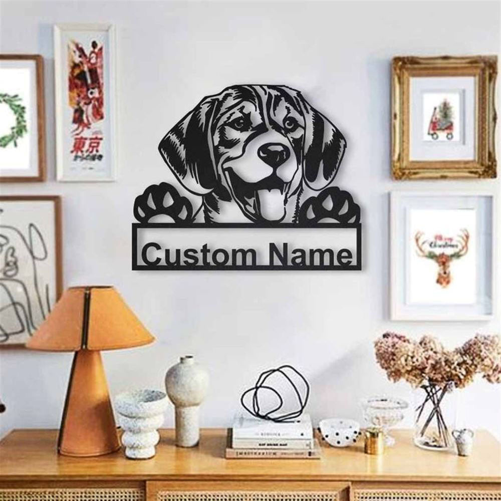 Custom Beagle Dog Metal Sign, Led Lights Beagle Dog Metal Sign, Dog Lover Gift, Dog Wall Sign, Home Decor Sign