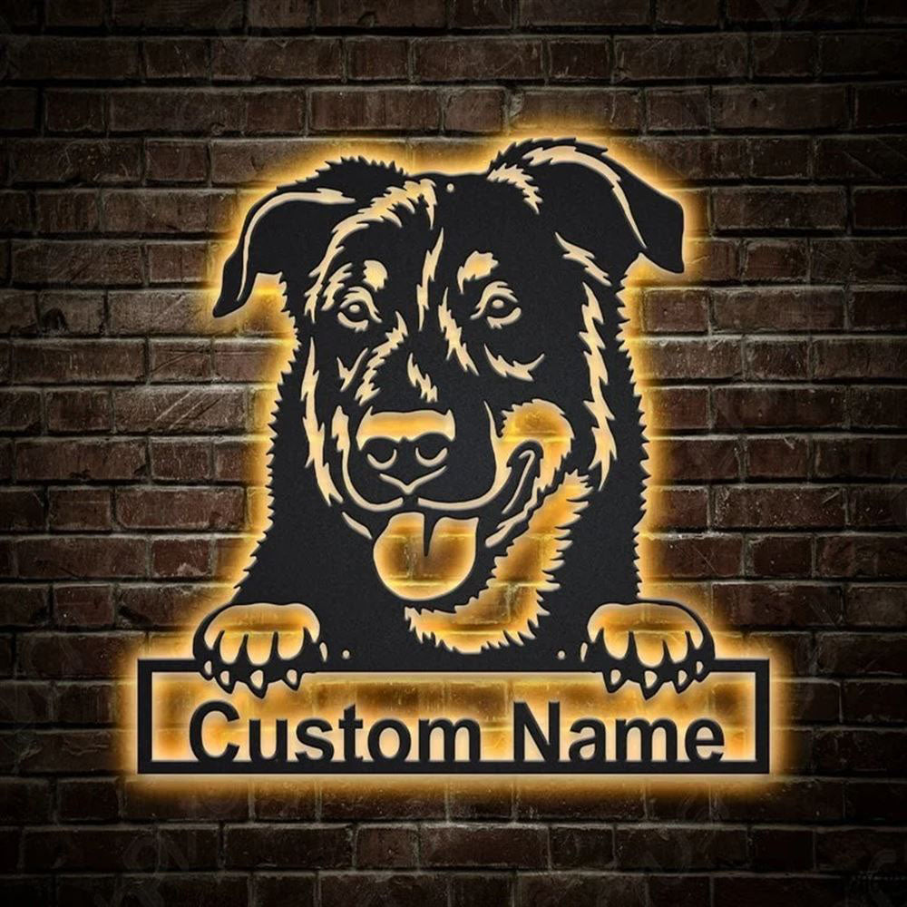 Custom Beauceron Dog Metal Sign, Led Lights Beauceron Sign, Dog Lover Gift, Dog Wall Sign, Home Decor Sign