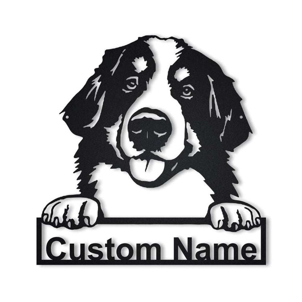 Custom Bernese Mountain Dog Metal Sign, Led Lights Bernese Mountain Metal Sign, Dog Lover Gift, Dog Wall Sign, Home Decor Sign