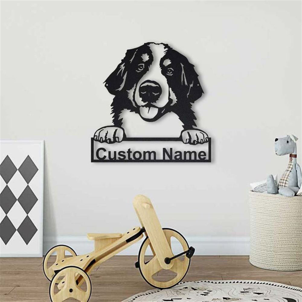 Custom Bernese Mountain Dog Metal Sign, Led Lights Bernese Mountain Metal Sign, Dog Lover Gift, Dog Wall Sign, Home Decor Sign