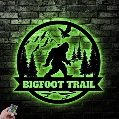 Custom Bigfoot Design Family Sign, Metal Wall Art, Led Lights, Christmas Gift, Christmas Home Decor Sign, Christmas Outdoor Metal Sign
