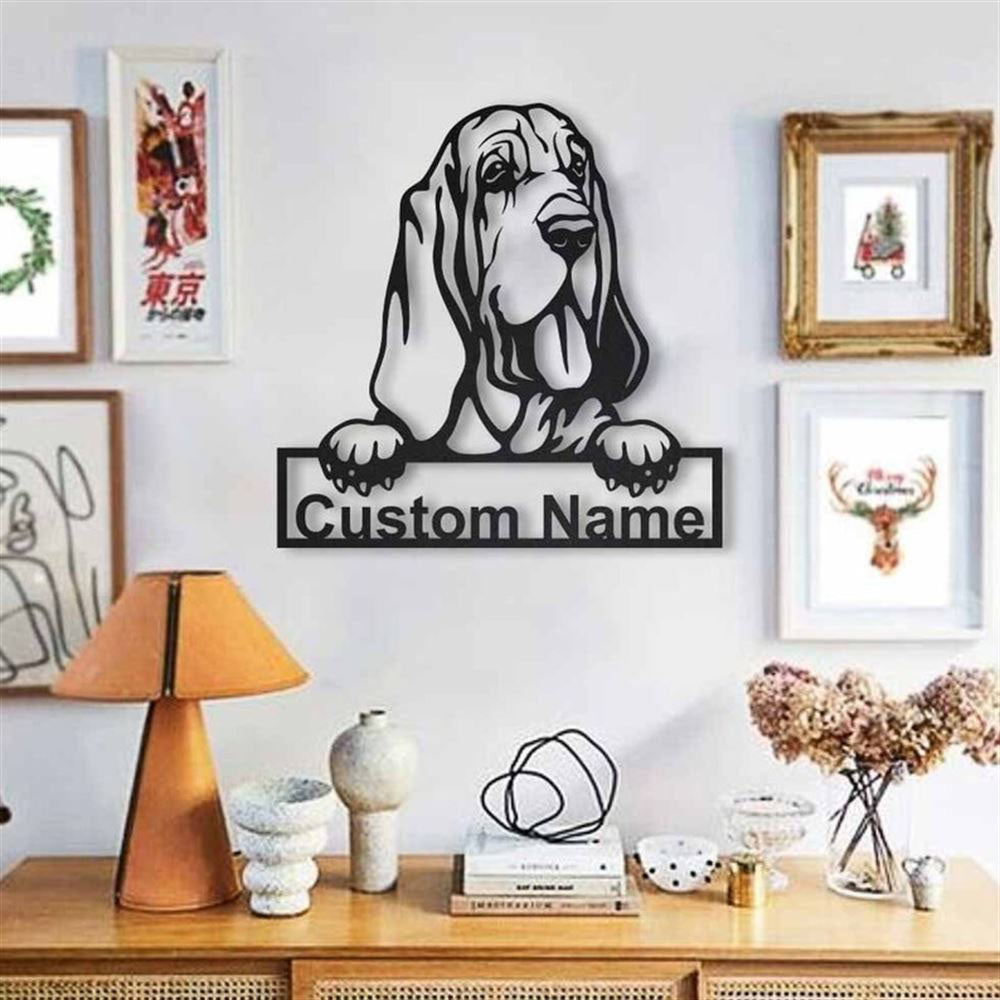 Custom Bloodhound Dog Metal Sign, Led Lights Bloodhound Metal Sign, Dog Lover Gift, Dog Wall Sign, Home Decor Sign