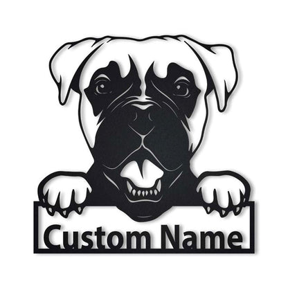 Custom Boxer Dog Metal Sign, Led Lights Boxer Dog Metal Sign, Dog Lover Gift, Dog Wall Sign, Home Decor Sign