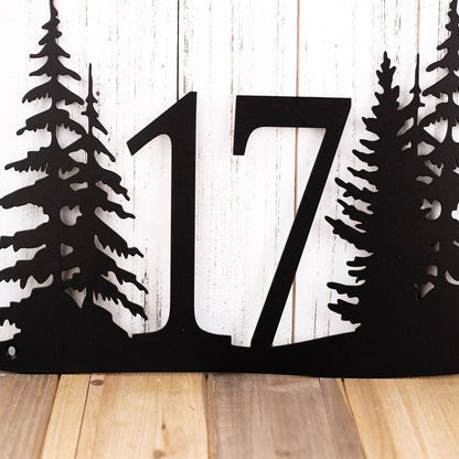 Custom Cat Metal House Number Matte Black Laser Cut Steel Cat Plaque Home Address Sign