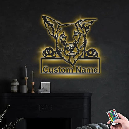 Custom Chinook Dog Metal Sign, Led Lights Chinook Dog Sign, Dog Lover Gift, Dog Wall Sign, Home Decor Sign