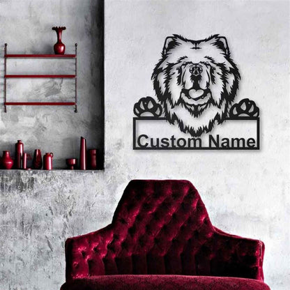 Custom Chow Chow Dog Metal Sign, Led Lights Chow Chow Sign, Dog Lover Gift, Dog Wall Sign, Home Decor Sign