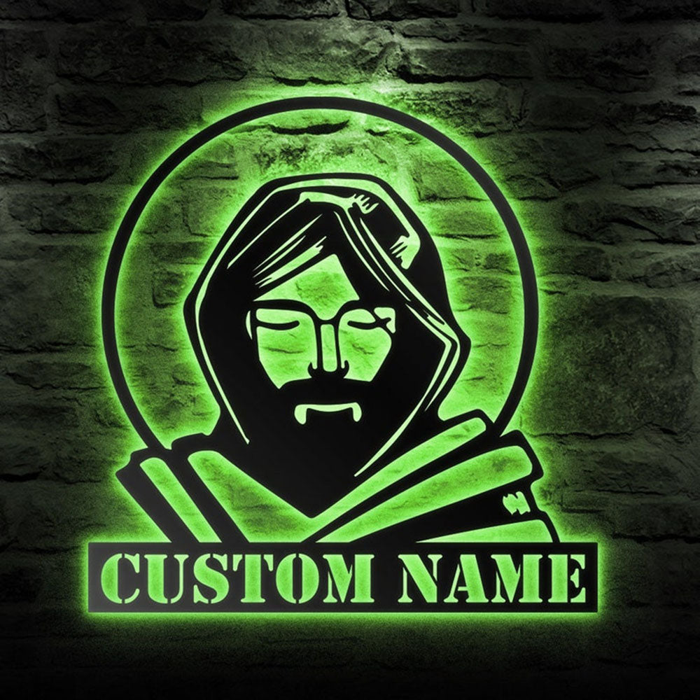 Custom Christian Metal Sign, Saints Name Metal Wall Art, Led Lights, Christmas Gift, Christmas Home Decor Sign, Christmas Outdoor Metal Sign