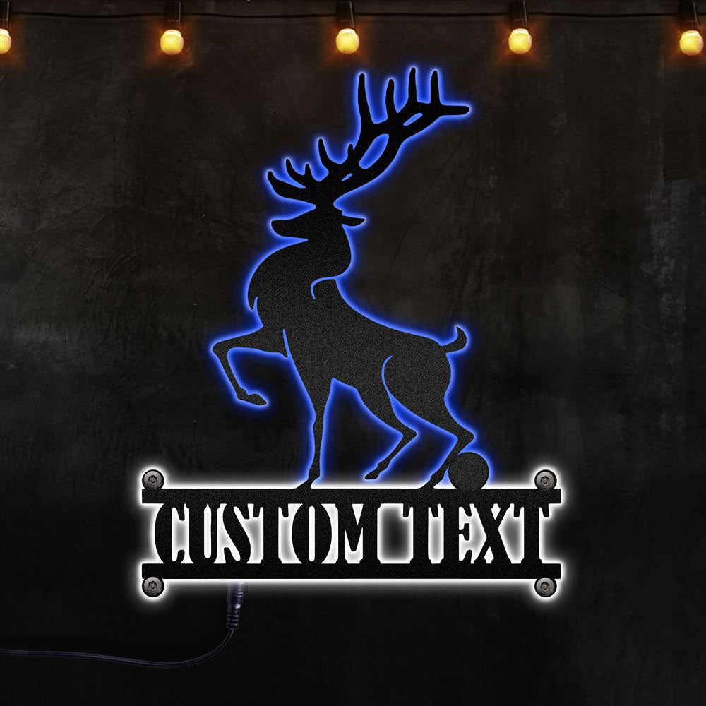 Custom Christmas Deer, Afcultures Custom Neon Metal Sign, Christmas Gift, Christmas Home Decor Sign, Christmas Outdoor Metal Sign