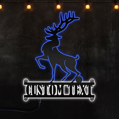 Custom Christmas Deer, Afcultures Custom Neon Metal Sign, Christmas Gift, Christmas Home Decor Sign, Christmas Outdoor Metal Sign