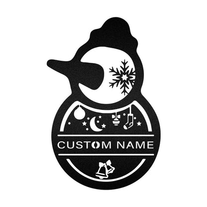 Custom Christmas Snowman Metal Sign, Christmas Gift, Christmas Home Decor Sign, Christmas Outdoor Metal Sign