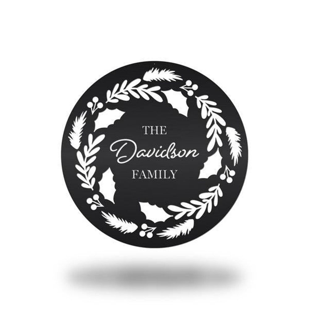 Custom Christmas Wreath Sign Metal, Cut Metal Sign, Metal House Sign, Christmas Gift, Christmas Home Decor Sign, Christmas Outdoor Metal Sign