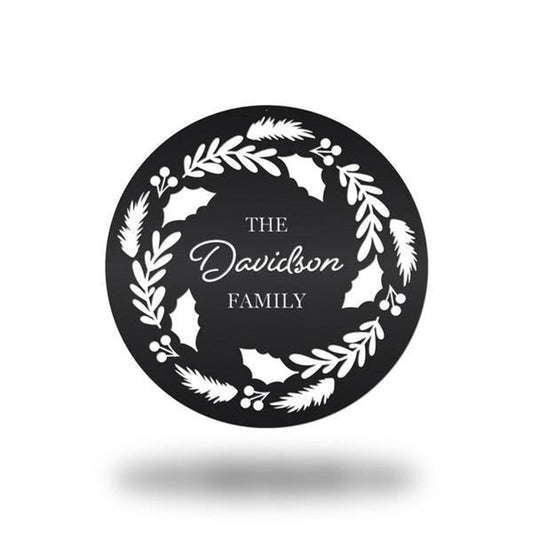 Custom Christmas Wreath Sign Metal, Cut Metal Sign, Metal House Sign, Christmas Gift, Christmas Home Decor Sign, Christmas Outdoor Metal Sign