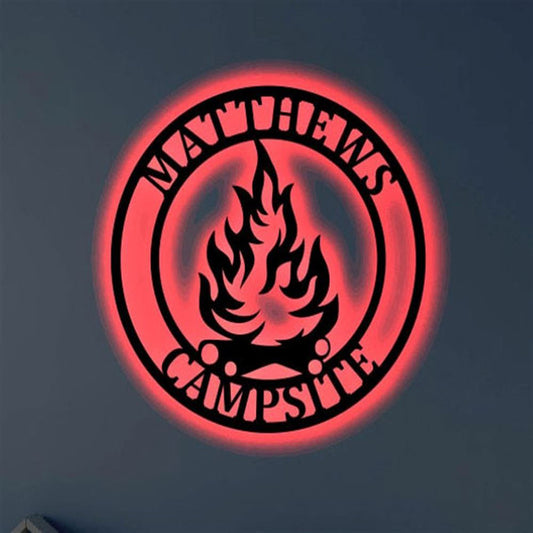 Custom Cottage LED Metal Art Sign, Light Up Campfire Metal Sign, Anniversary Gift, Home Decor Sign, Outdoor Sign, Wall Hanging Art