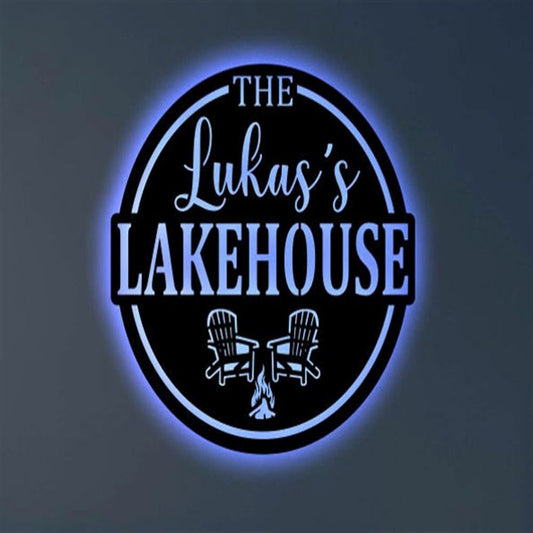 Custom Cottage LED Metal Art Sign, Light Up Lake House Metal Sign, Anniversary Gift, Home Decor Sign, Outdoor Sign, Wall Hanging Art