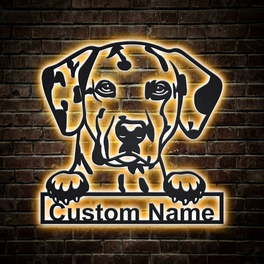 Custom Dalmatian Dog Metal Sign, Led Lights Dalmatian Dog Metal Sign, Dog Lover Gift, Dog Wall Sign, Home Decor Sign