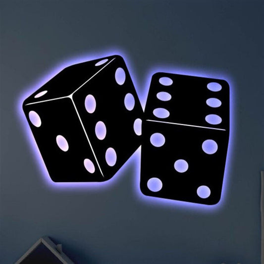 Custom Dice LED Metal Art Sign, Light Up Casino Dice Metal Sign, Anniversary Gift, Home Decor Sign, Outdoor Sign, Wall Hanging Art