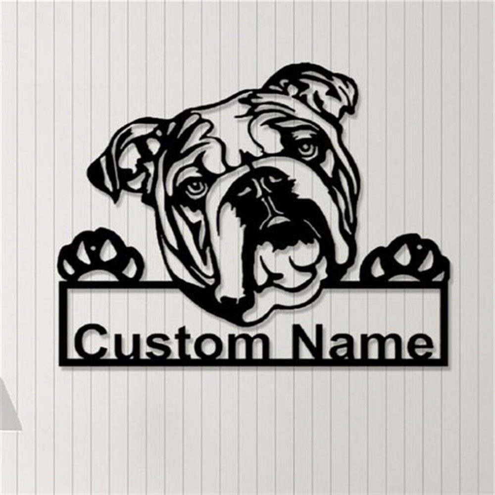 Custom English BullDog Metal Sign, Led Light Bulldog Sign, Bulldog Metal Wall Art, Dog Lover Gift, Dog Wall Sign, Home Decor Sign