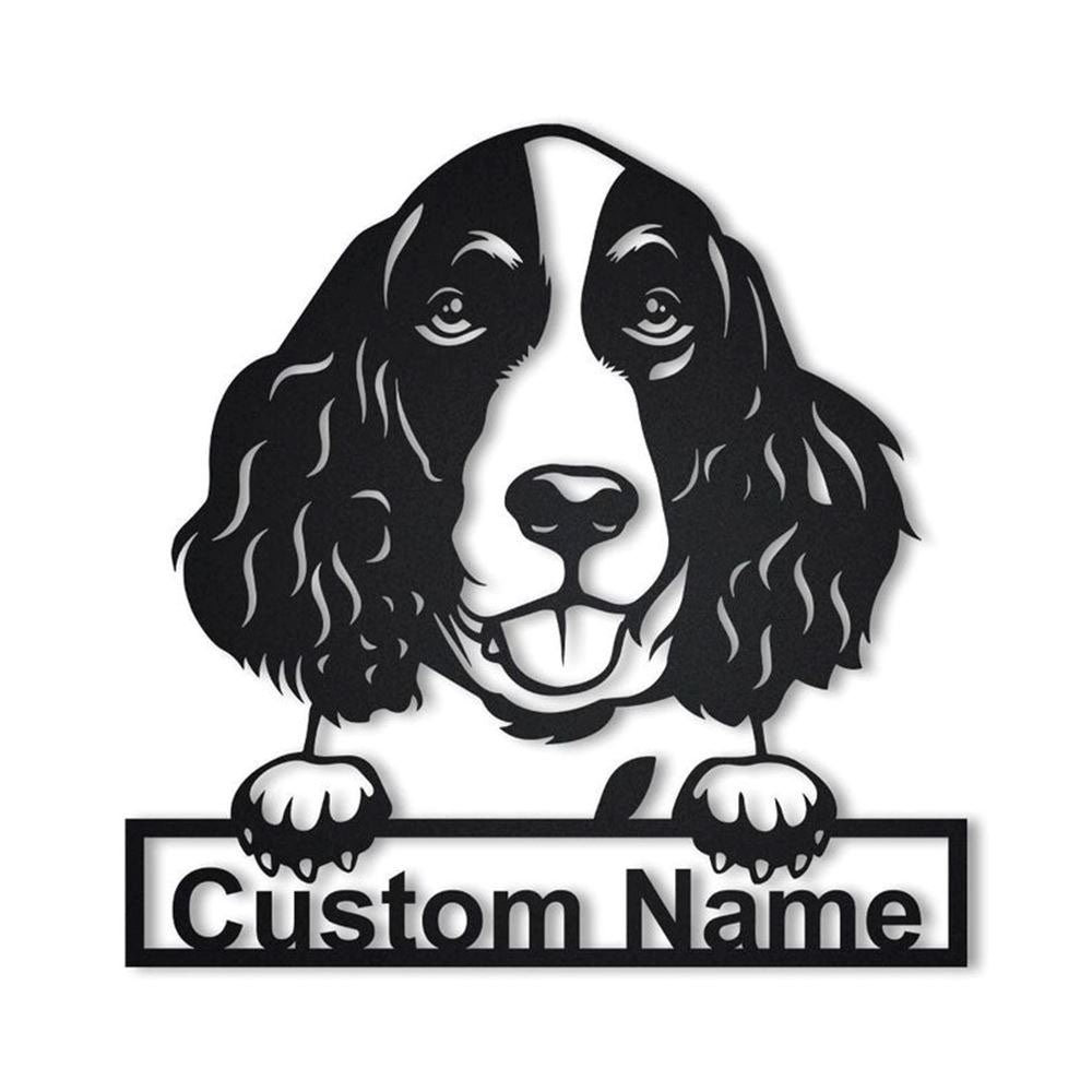 Custom English Springer Spaniel Metal Sign, Led Metal Sign, Dog Lover Gift, Dog Wall Sign, Home Decor Sign