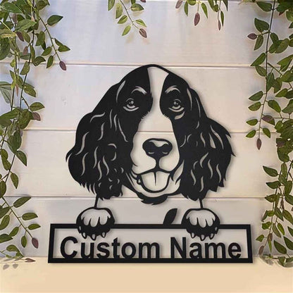 Custom English Springer Spaniel Metal Sign, Led Metal Sign, Dog Lover Gift, Dog Wall Sign, Home Decor Sign