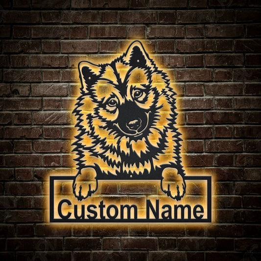 Custom Eurasier Dog Metal Sign, Led Lights Eurasier Metal Sign, Dog Lover Gift, Dog Wall Sign, Home Decor Sign