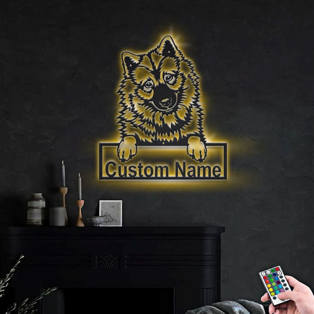 Custom Eurasier Dog Metal Sign, Led Lights Eurasier Metal Sign, Dog Lover Gift, Dog Wall Sign, Home Decor Sign