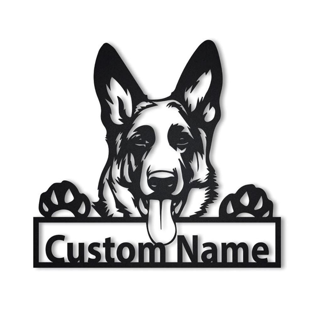 Custom German Shepherd Dog Metal Sign, Led Lights German Shepherd Metal Sign, Dog Lover Gift, Dog Wall Sign, Home Decor Sign