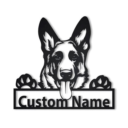 Custom German Shepherd Dog Metal Sign, Led Lights German Shepherd Metal Sign, Dog Lover Gift, Dog Wall Sign, Home Decor Sign
