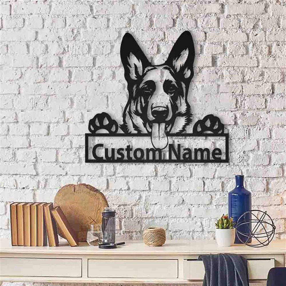 Custom German Shepherd Dog Metal Sign, Led Lights German Shepherd Metal Sign, Dog Lover Gift, Dog Wall Sign, Home Decor Sign