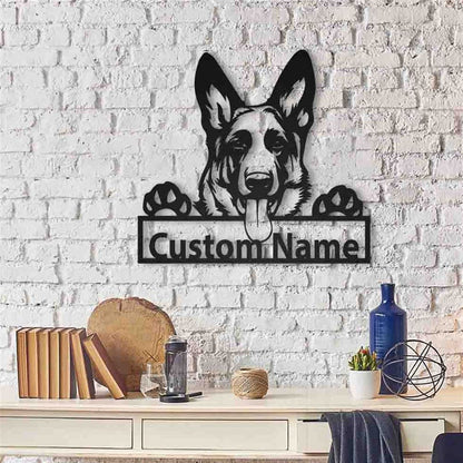 Custom German Shepherd Dog Metal Sign, Led Lights German Shepherd Metal Sign, Dog Lover Gift, Dog Wall Sign, Home Decor Sign