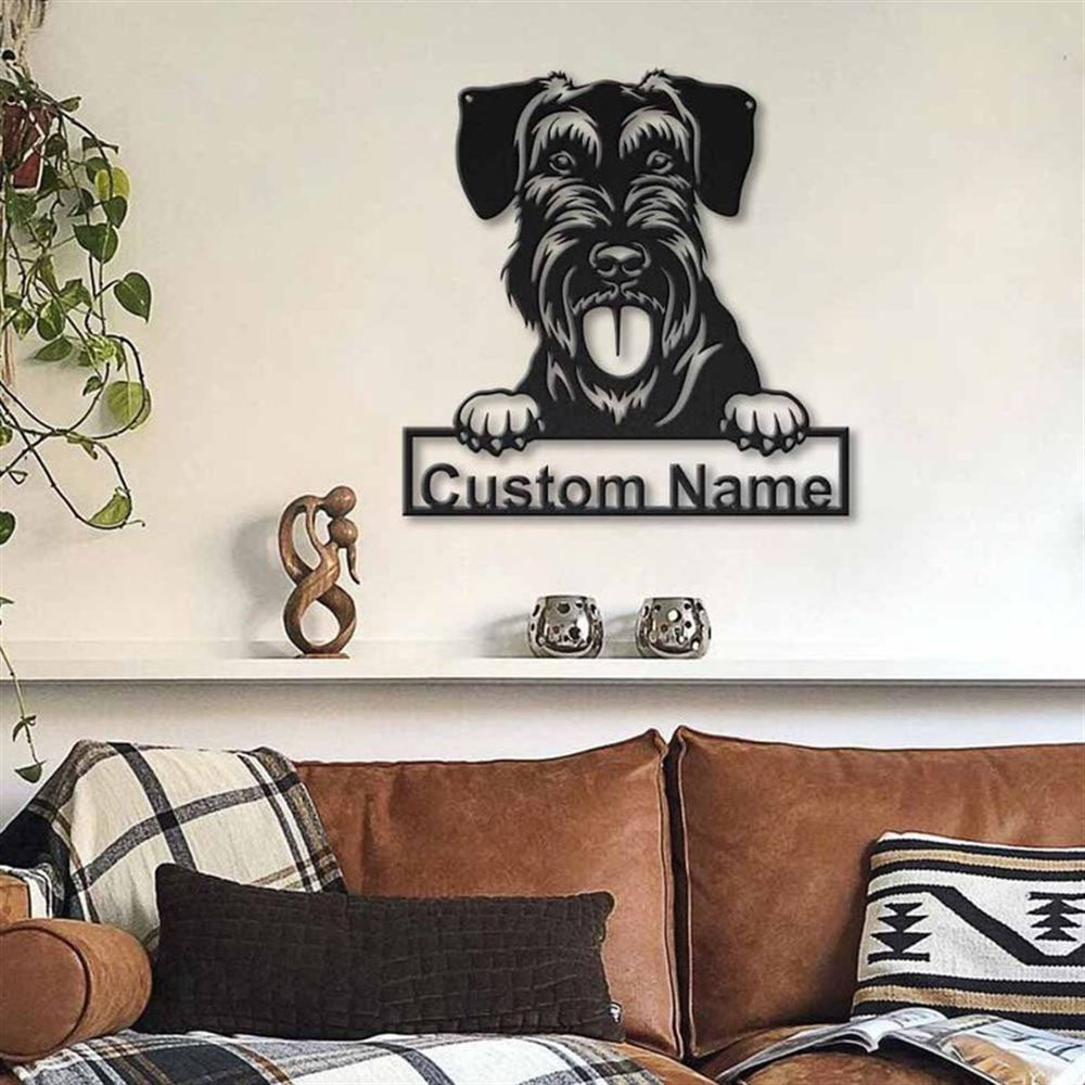 Custom Giant Schnauzer Dog Metal Sign, Led Lights Giant Schnauzer Sign, Dog Lover Gift, Dog Wall Sign, Home Decor Sign