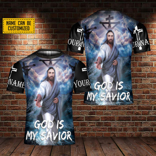 Custom God Is My Savior Take My Hand Jesus Christ Catholic All Over Print 3D T-Shirt, Gift For Christian, Jesus Shirt