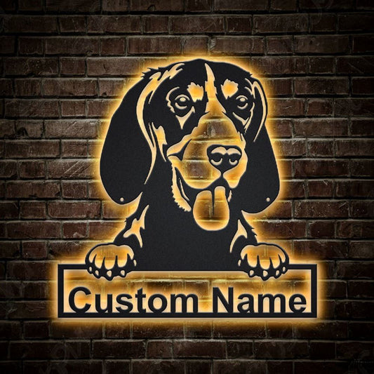 Custom Gordon Setter Dog Metal Sign, Led Lights Gordon Setter Sign, Dog Lover Gift, Dog Wall Sign, Home Decor Sign