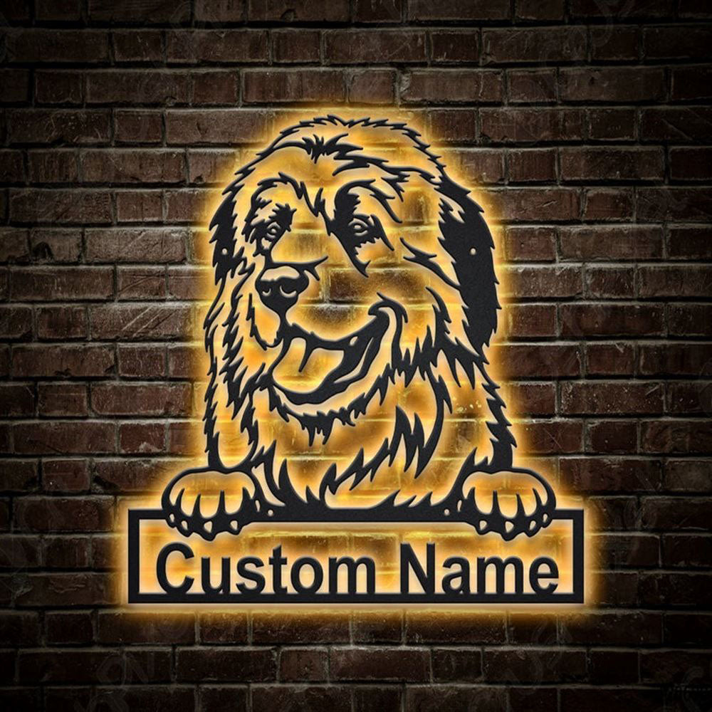 Custom Great Pyrenees Dog Metal Sign, Led Lights Great Pyrenees Metal Sign, Dog Lover Gift, Dog Wall Sign, Home Decor Sign