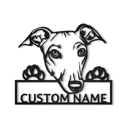 Custom Greyhound Dog Metal Sign, Led Lights Greyhound Metal Sign, Dog Lover Gift, Dog Wall Sign, Home Decor Sign