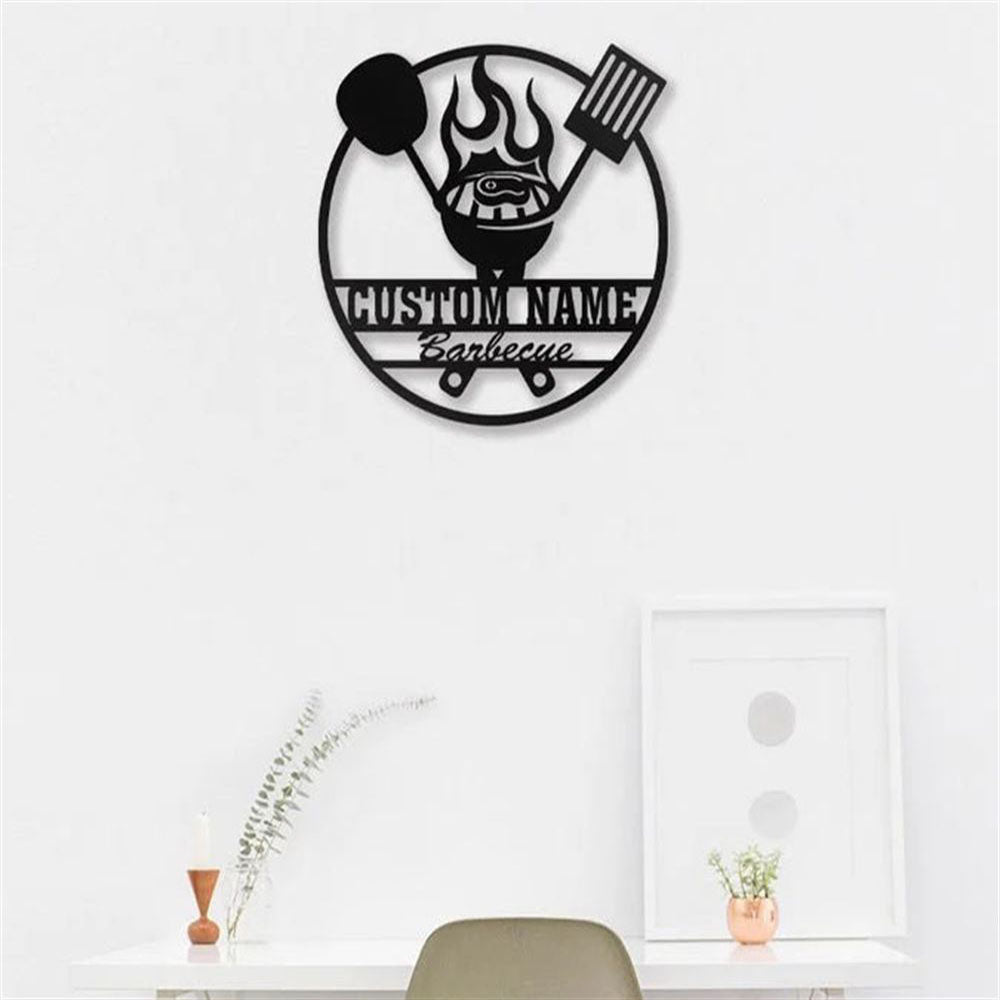 Custom Grilling Metal Wall Art, Smokehouse Led Sign, Anniversary Gift, Home Decor Sign, Outdoor Sign, Wall Hanging Art