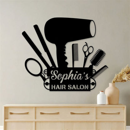 Custom Hair Salon Metal Sign, Led Hanging Metal Bar Sign, Salon Decor, Anniversary Gift, Home Decor Sign, Outdoor Sign, Wall Hanging Art