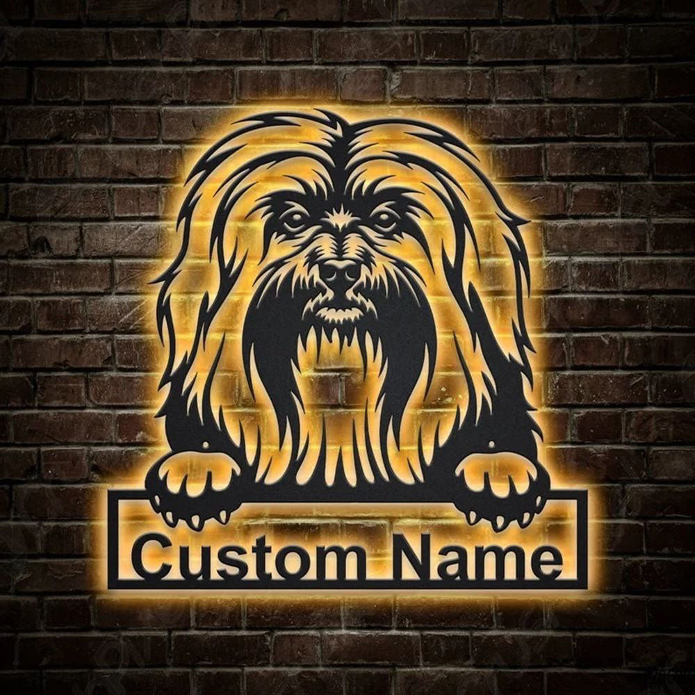 Custom Havanese Dog Metal Sign, Led Lights Havanese Sign, Dog Lover Gift, Dog Wall Sign, Home Decor Sign