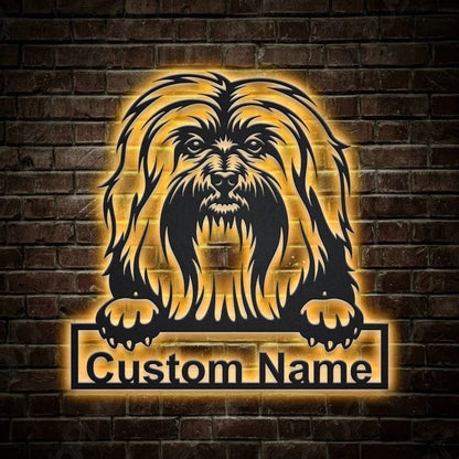 Custom Havanese Dog Metal Sign, Led Lights Havanese Sign, Dog Lover Gift, Dog Wall Sign, Home Decor Sign