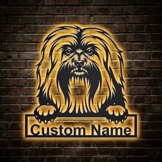 Custom Havanese Dog Metal Sign, Led Lights Havanese Sign, Dog Lover Gift, Dog Wall Sign, Home Decor Sign