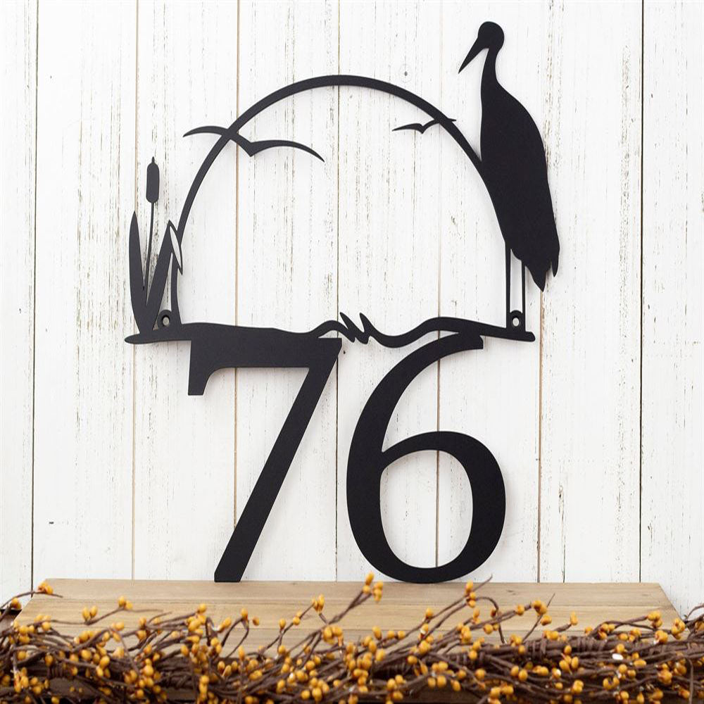 Custom House Address Sign With Swan For Rock Or Wall Special Address Metal Sign Swan Address Metal Sign Cut Metal Sign
