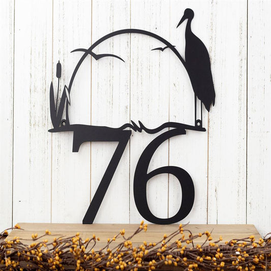 Custom House Address Sign With Swan For Rock Or Wall Special Address Metal Sign Swan Address Metal Sign Cut Metal Sign